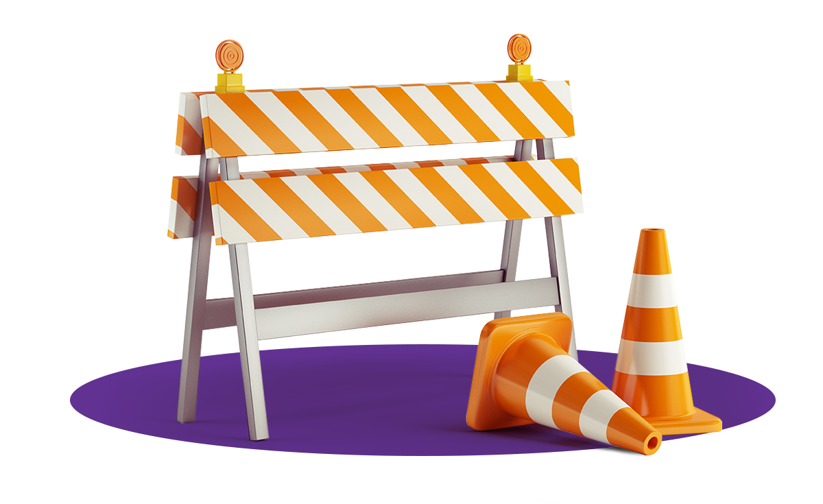 Illustration of construction barriers