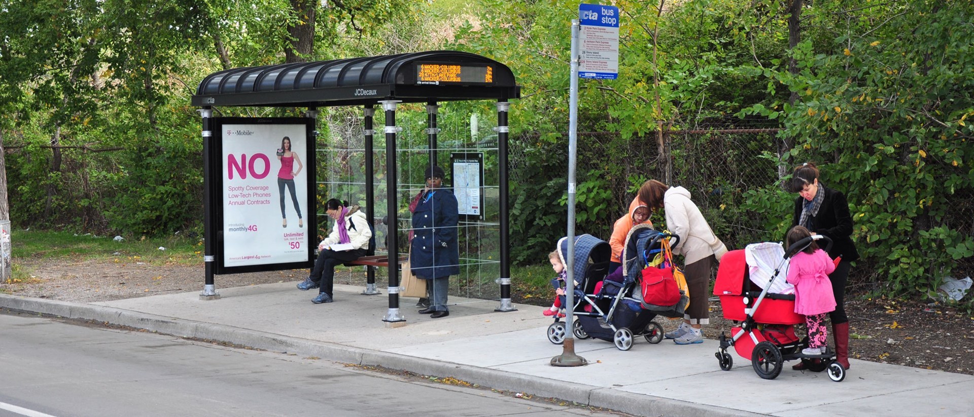 Bus shelter and pole