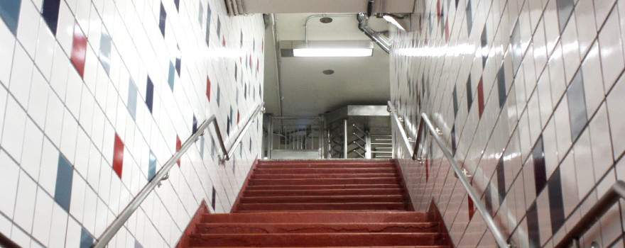 Stairs out of a station