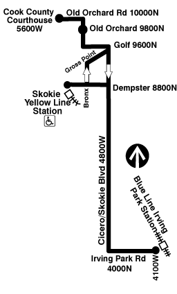 Bus 54A CTA Bus Route North Cicero/Skokie Blvd.