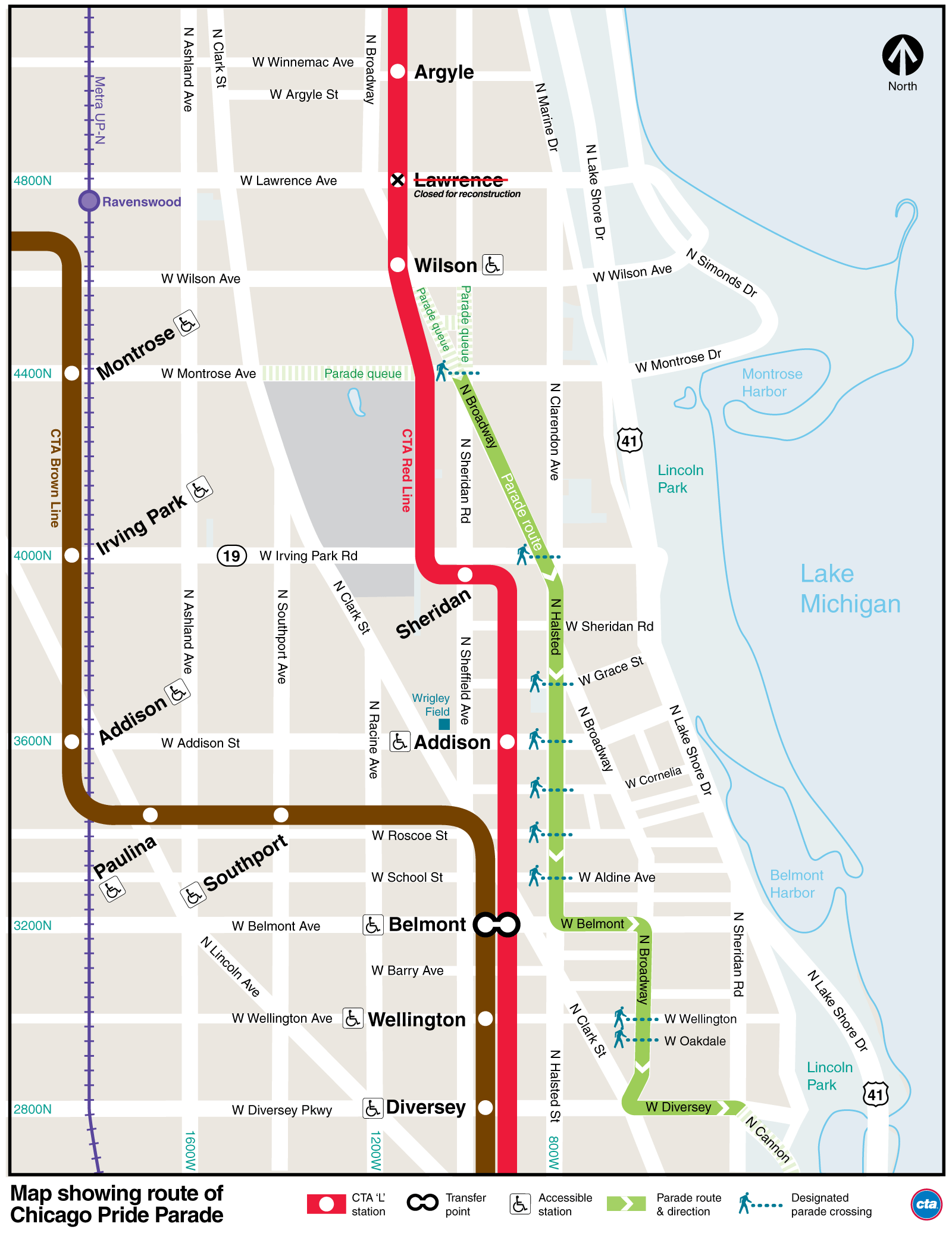 Chicago Pride Parade Map & Travel Info CTA