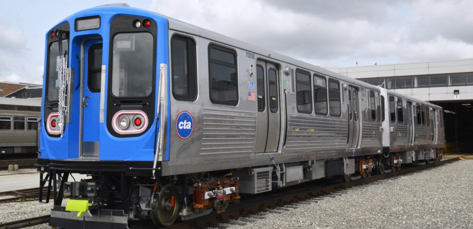 Exterior view of the new 7000-series rail cars