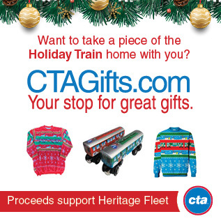 Want to take a piece of the Holiday Train home? Pick up gifts at CTA Gifts dot com.