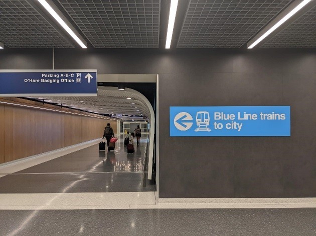 Blue Line Signage at O'Hare_Wall Sign