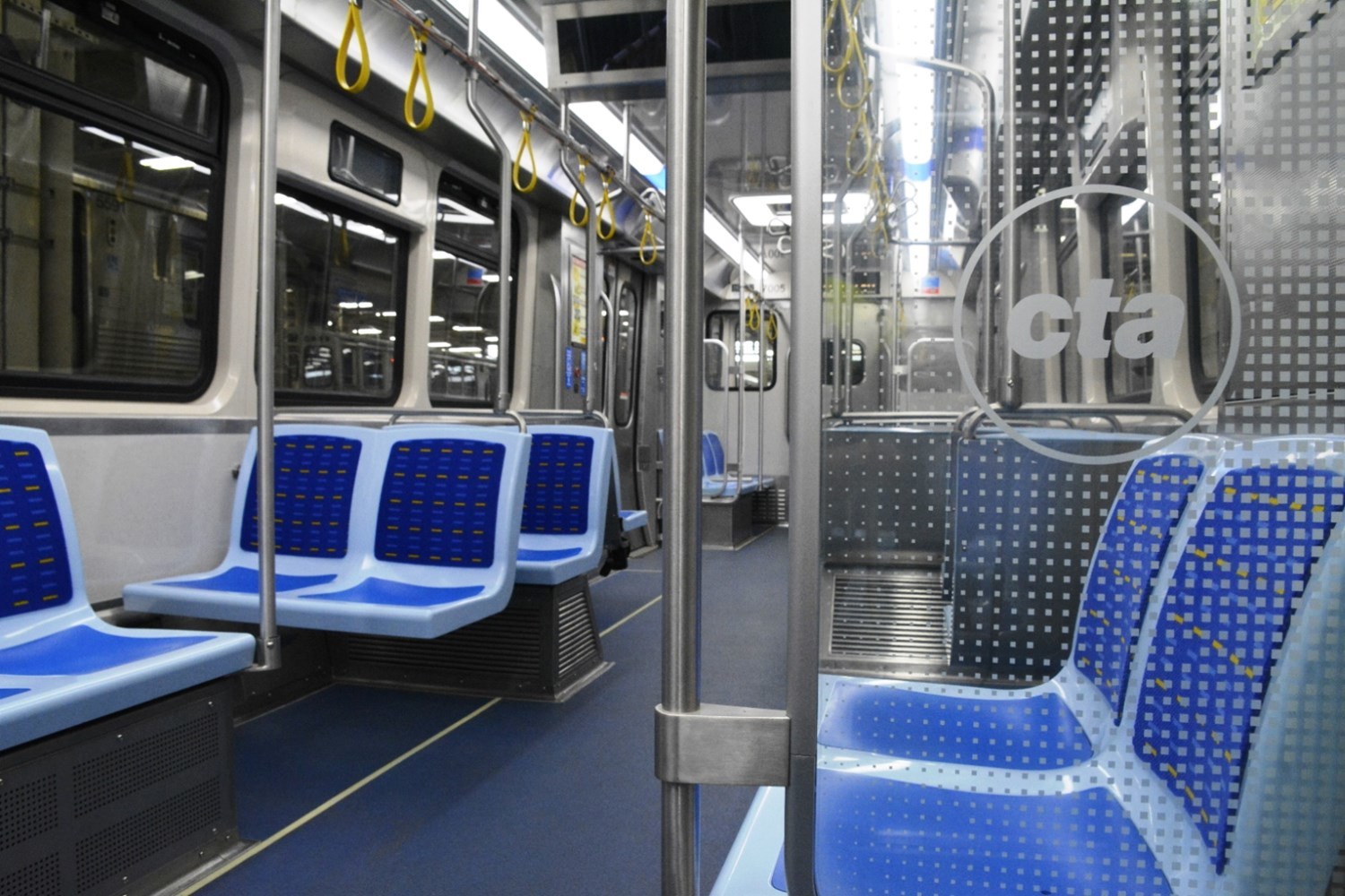 Interior view of new 7000-series railcars