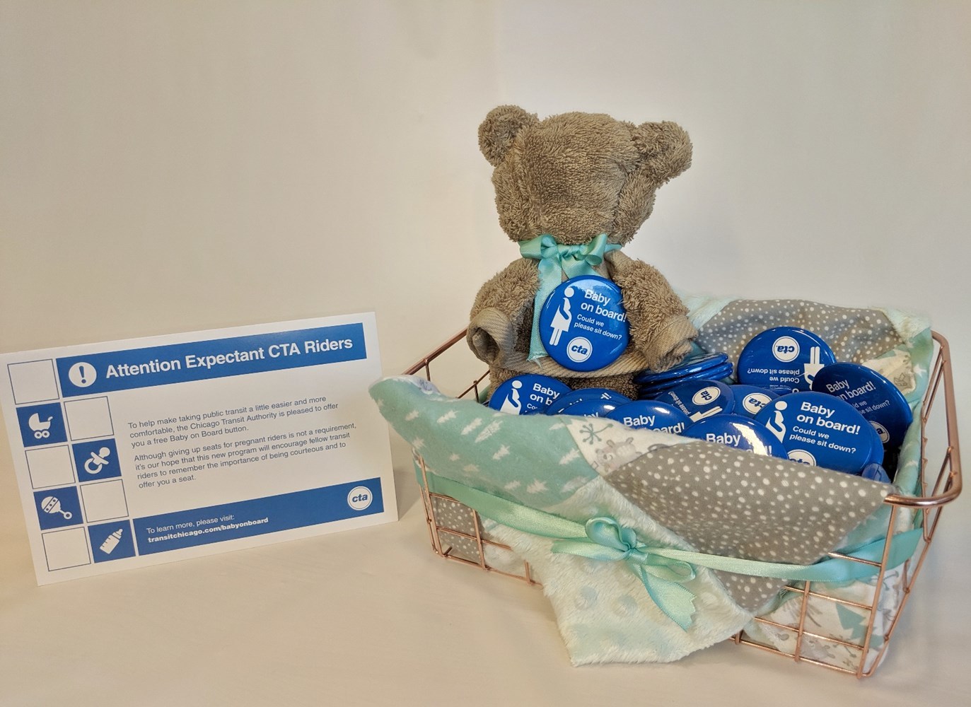 CTA Baby on Board promotional baskets at partnering local hospitals.