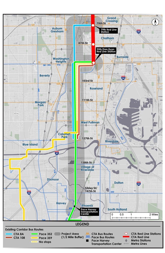 Existing Corridor Bus Routes Map