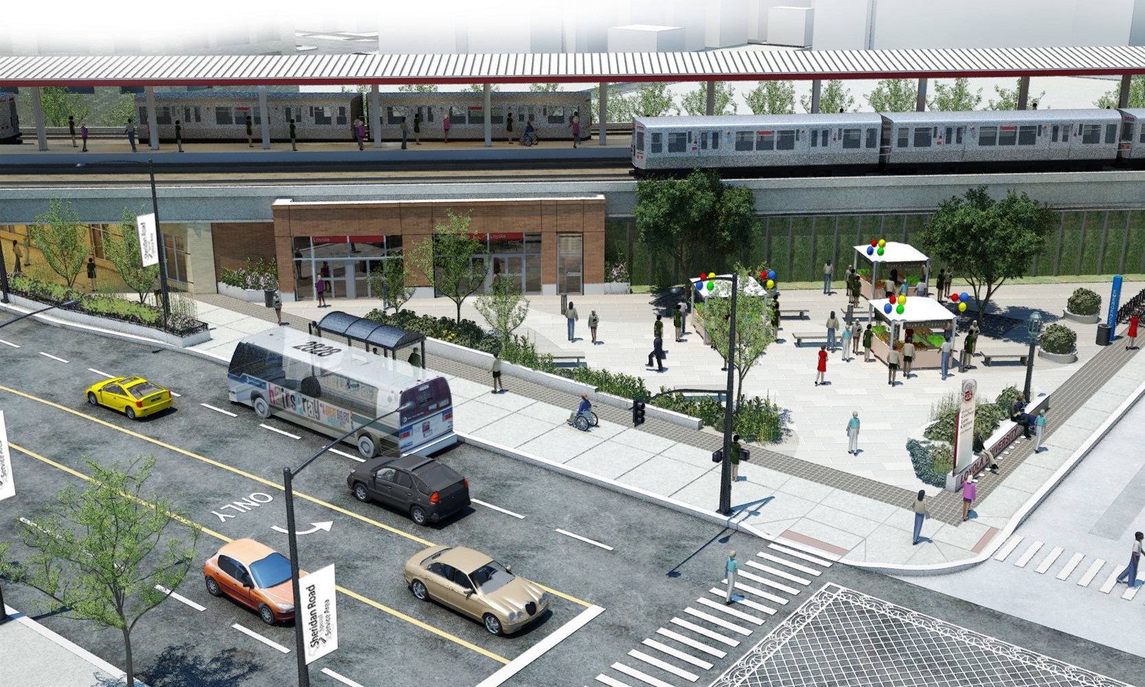 rendering of future loyola station