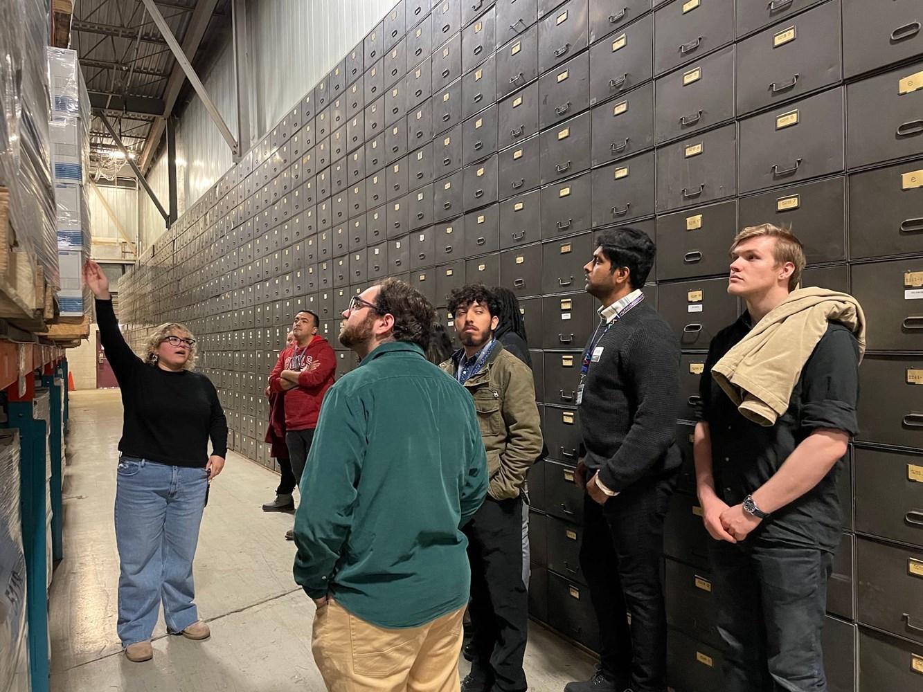 Interns at the records center