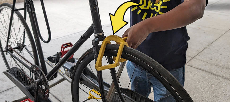 Securing the bike rack arm