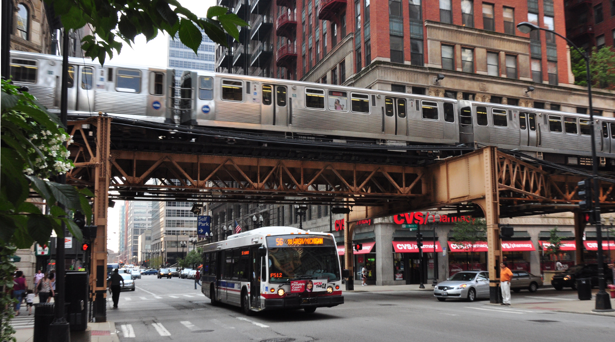 A CTA Bus and Train