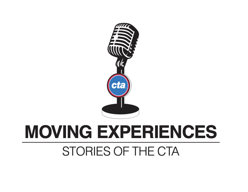 Moving Experiences, stories of the CTA. Image of microphone with CTA logo.