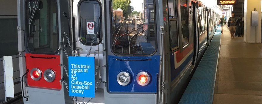 A CTA 2400-series Train for Cubs-Sox Baseball