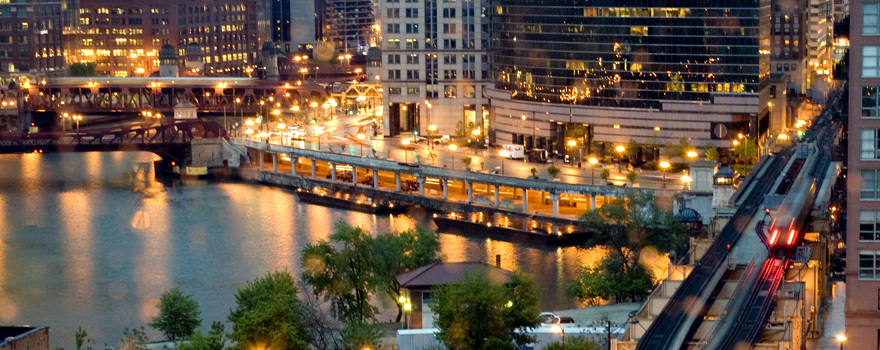 Trains crossing river