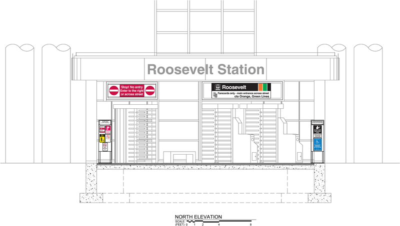 Rendering of north elevation of new station house