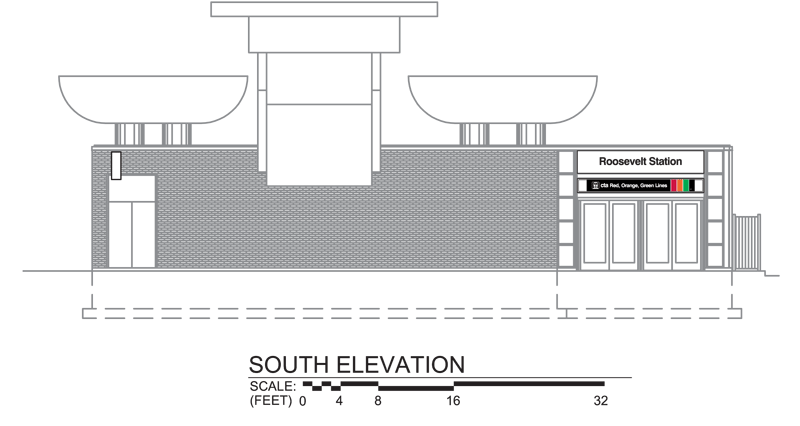 rendering of main station house south elevation