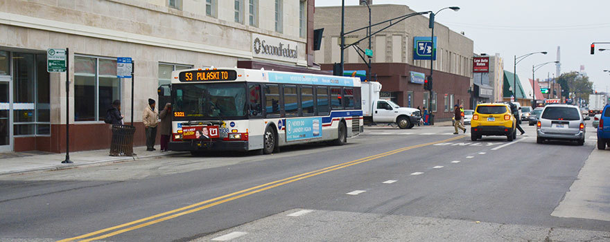 A 53 Pulaski bus on the West Side