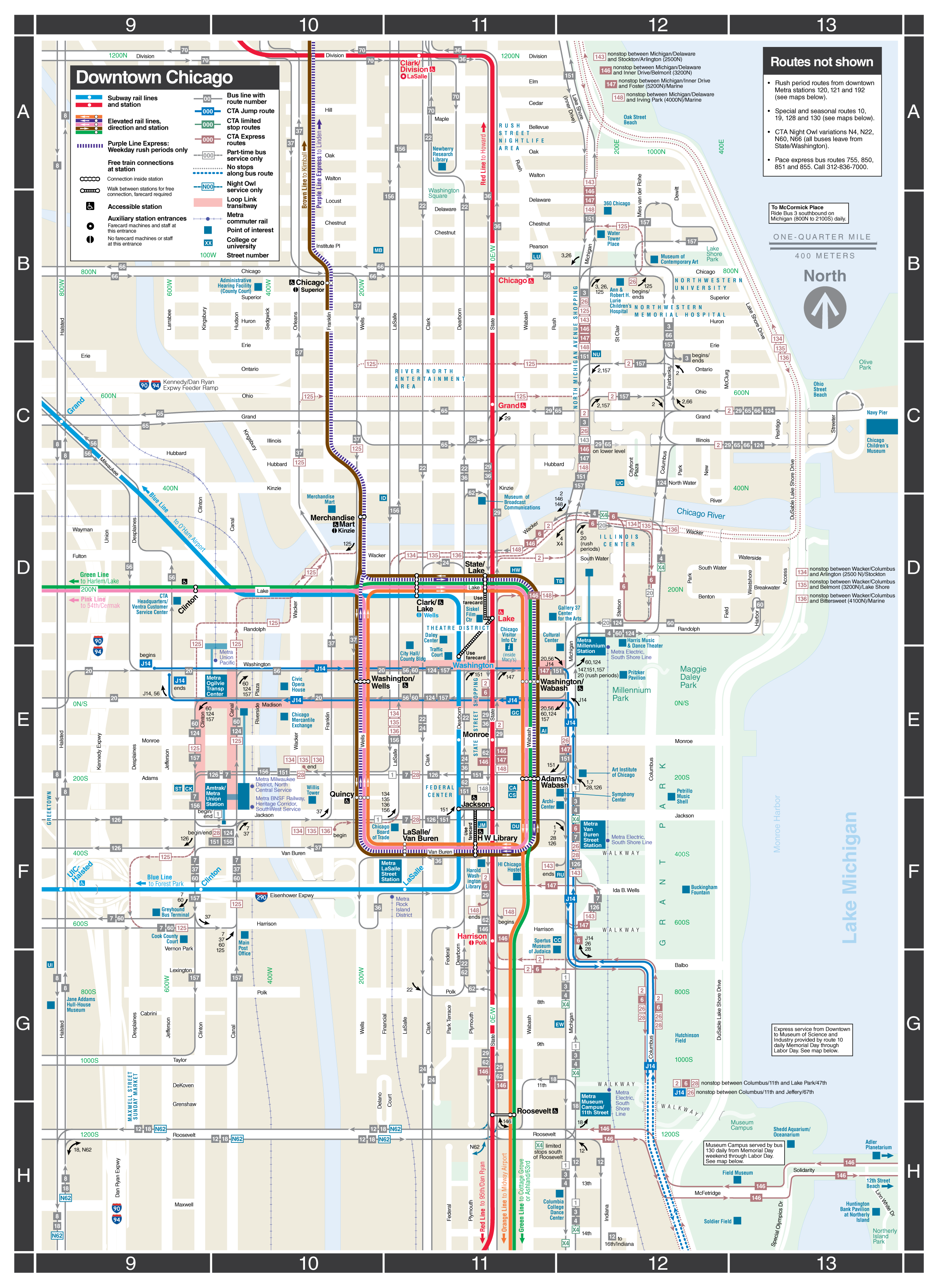 chicago blue line map Web Based Downtown Map Cta chicago blue line map