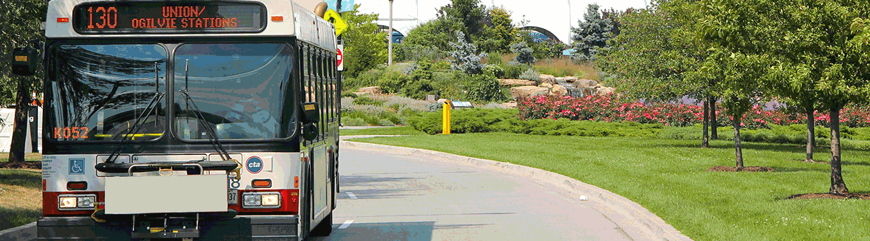 A 130 bus near downtown