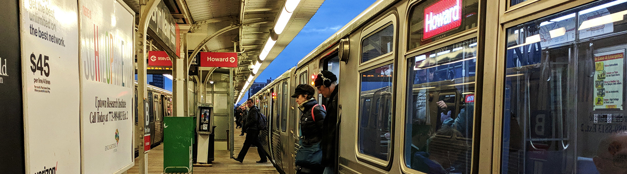 People exiting a Red Line train